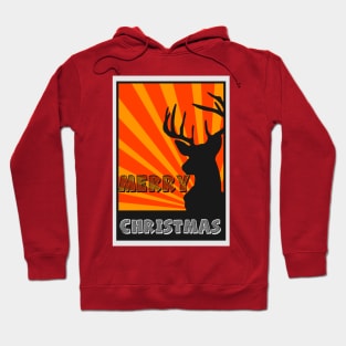 deer vintage, merry christmas Hoodie